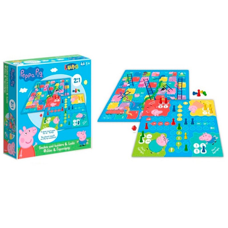 Juego de Mesa Peppa Pig 2en1 Ludo+Snakes
