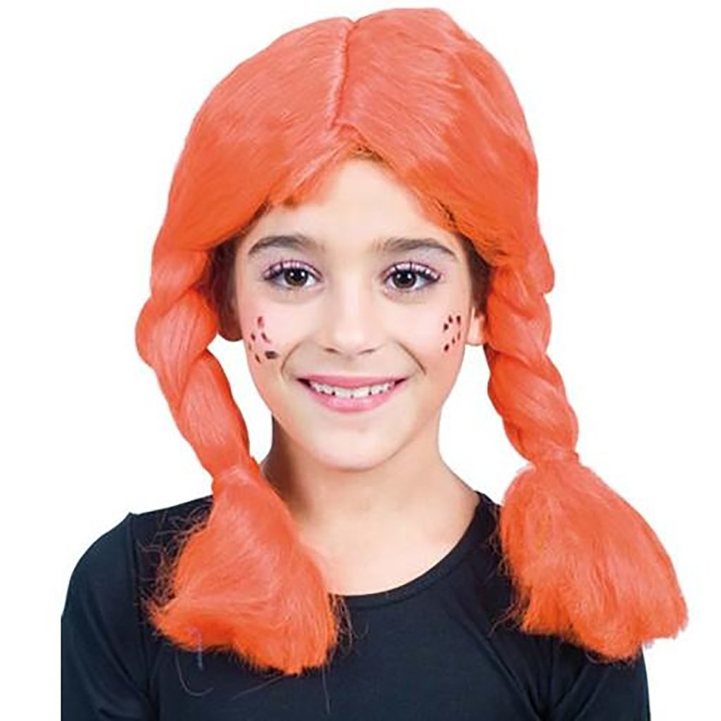 PELUCA TRENZAS INFANTIL NARANJA