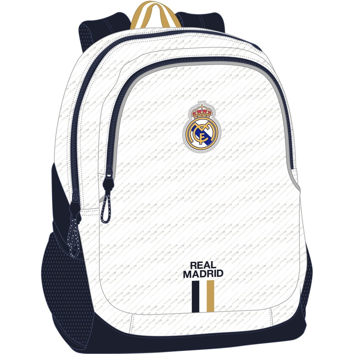 Mochila Escolar REAL MADRID 1ª Equip. Grande 44 cm. Adaptable