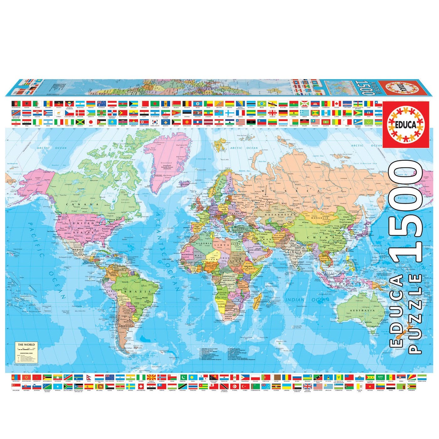 Puzzle 1500 Mapamundi político