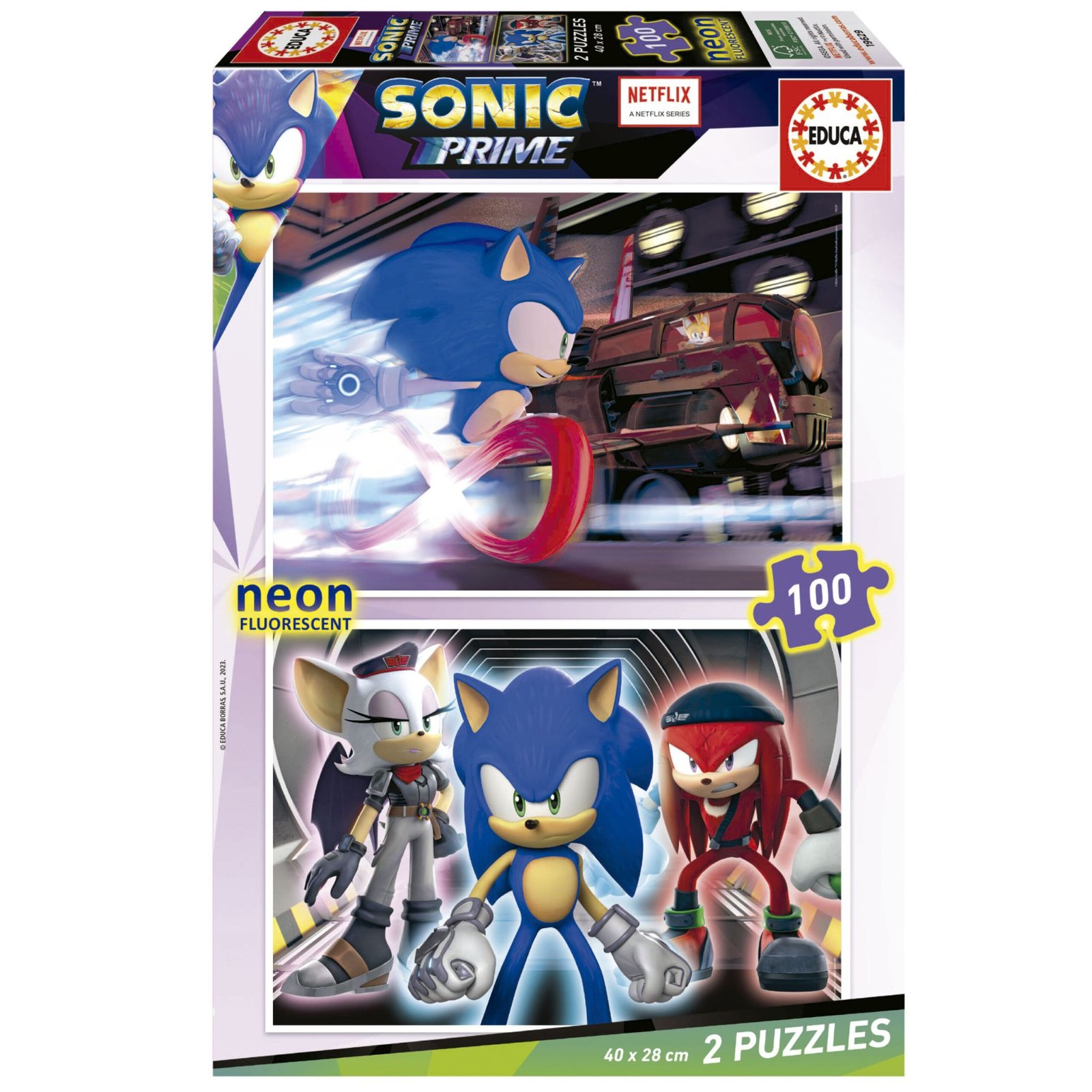 2×100 PUZZLE Sonic Prime Neon