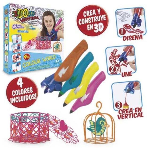 I do 3D Vertical - Pack 4 Bolígrafos 3D Color World