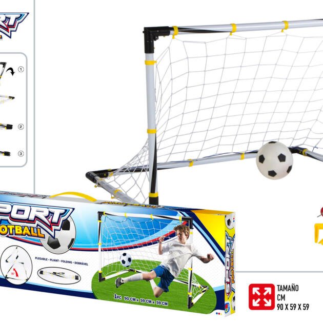 Portería Fútbol Plegable 90x59x59