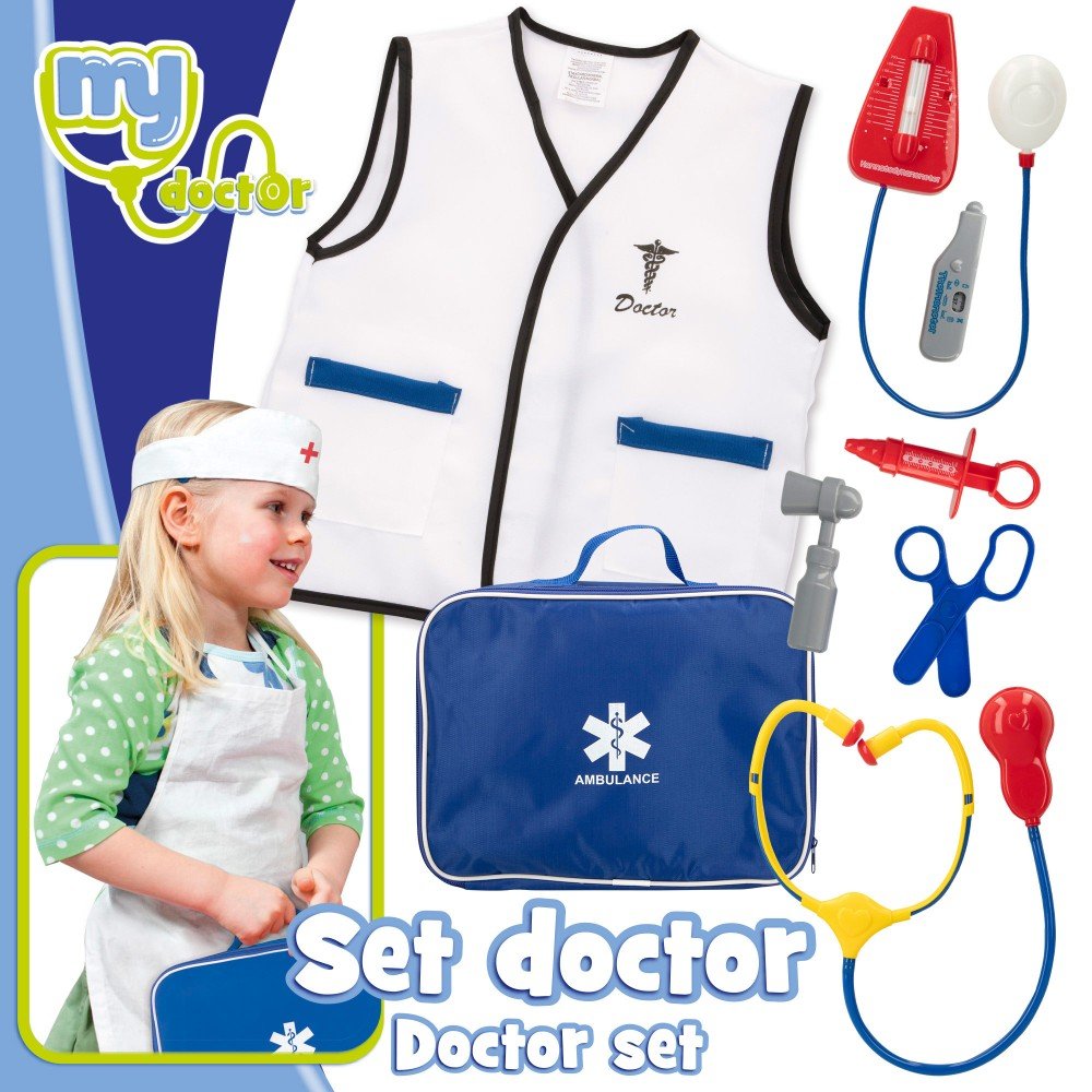 Maletín médico juguete c/bata y accesorios 8 pzas My Doctor