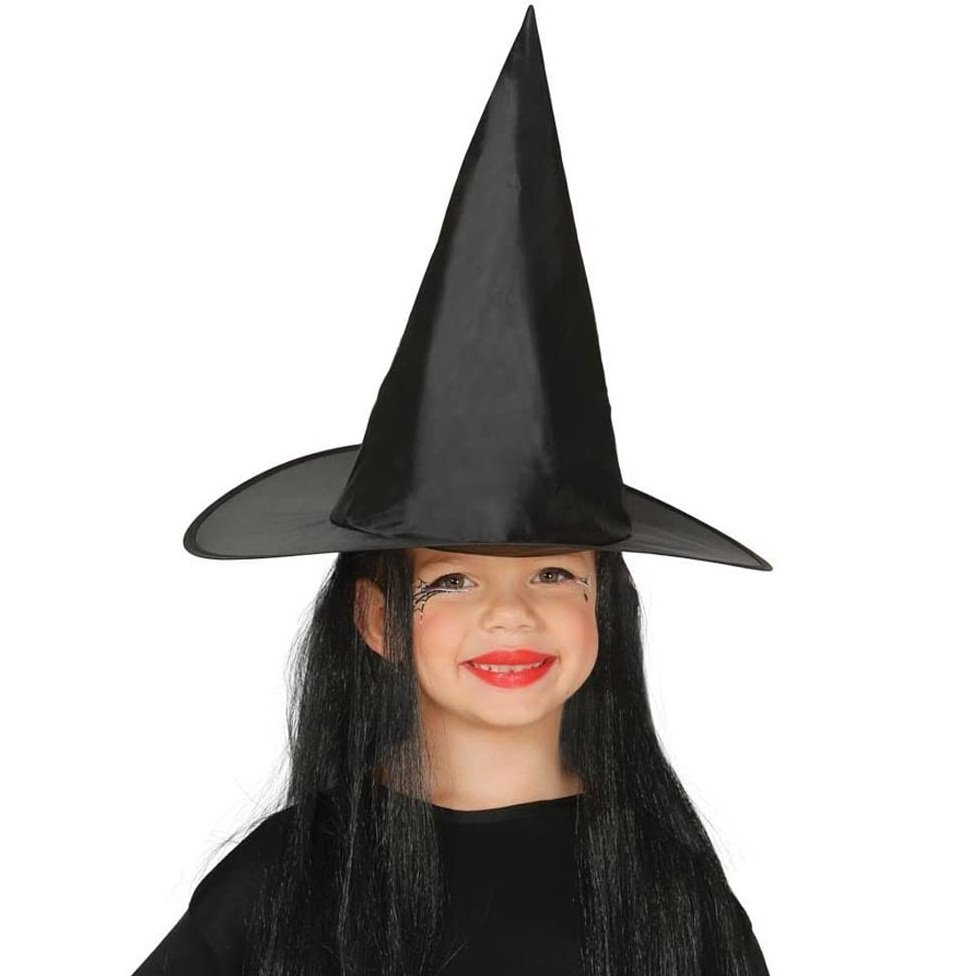 Sombrero infantil de bruja con pelo