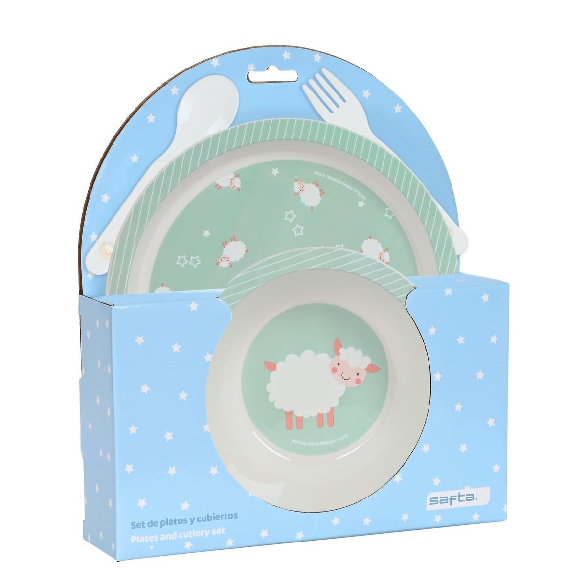 Set Platos Y Cubiertos PREESCOLAR Ovejita