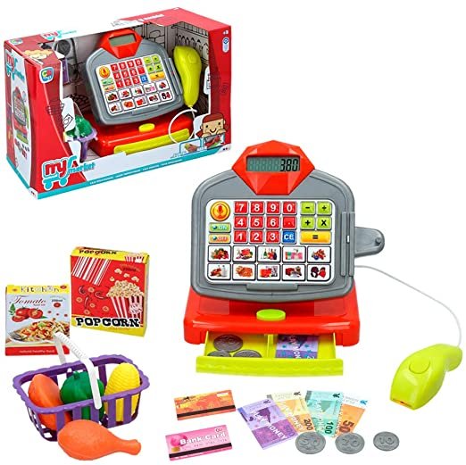 ColorBaby - Caja registradora con accesorios luz y sonido My Market