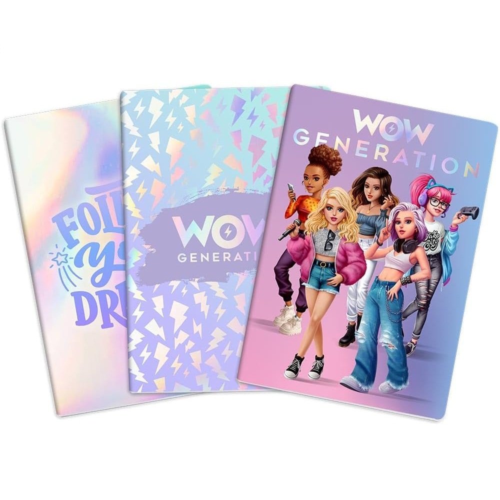 Paquete de 3 cuadernos de tapa suave WOW GENERATION