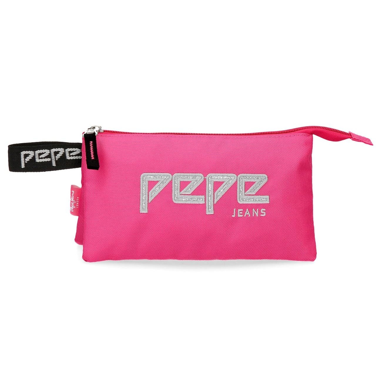 Estuche Tres Compartimentos Pepe Jeans Uma fucsia