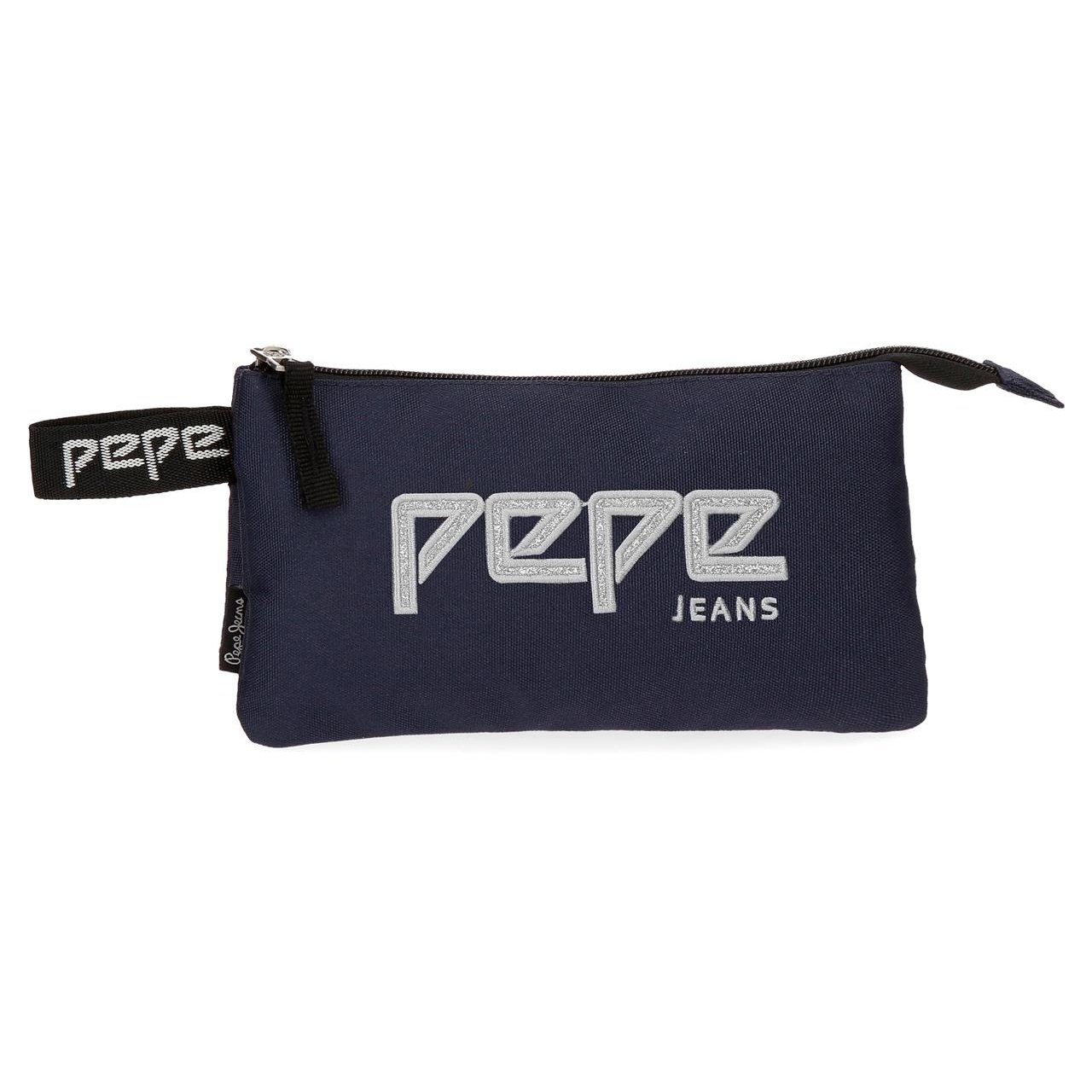 Estuche Tres Compartimentos Pepe Jeans Uma azul marino
