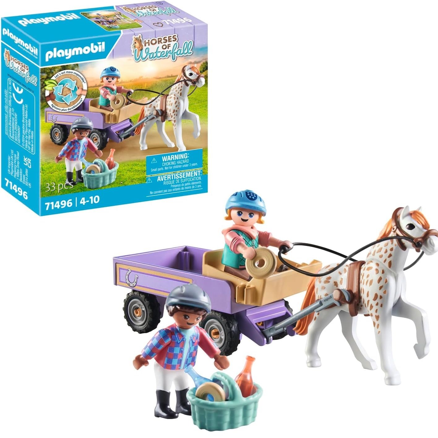 PLAYMOBIL Horses of Waterfall 71496 Carruaje con Poni