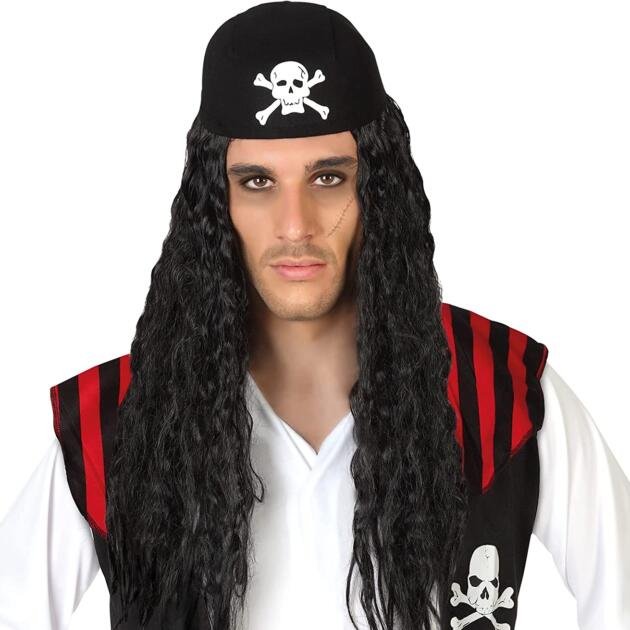 Peluca de Pirata Pelo Largo Pañuelo