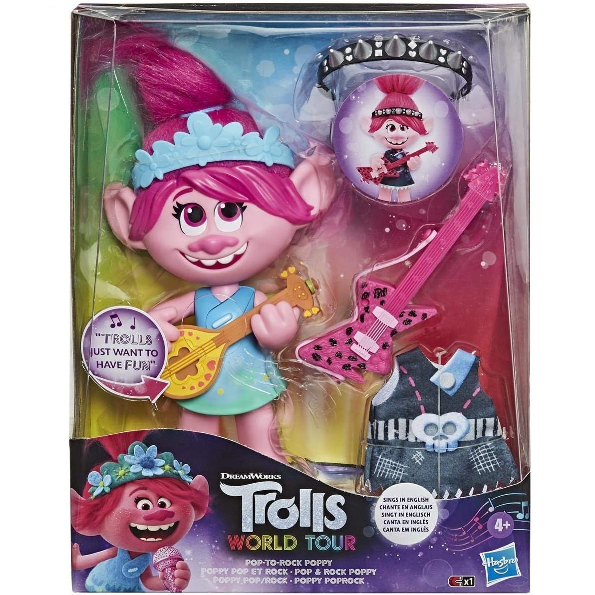 Trolls Muñeca Pop to rock Queen Poppy