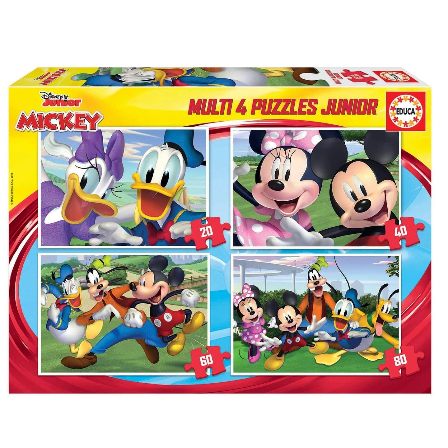 Educa Borrás-Multi 4 Puzzles Junior Mickey