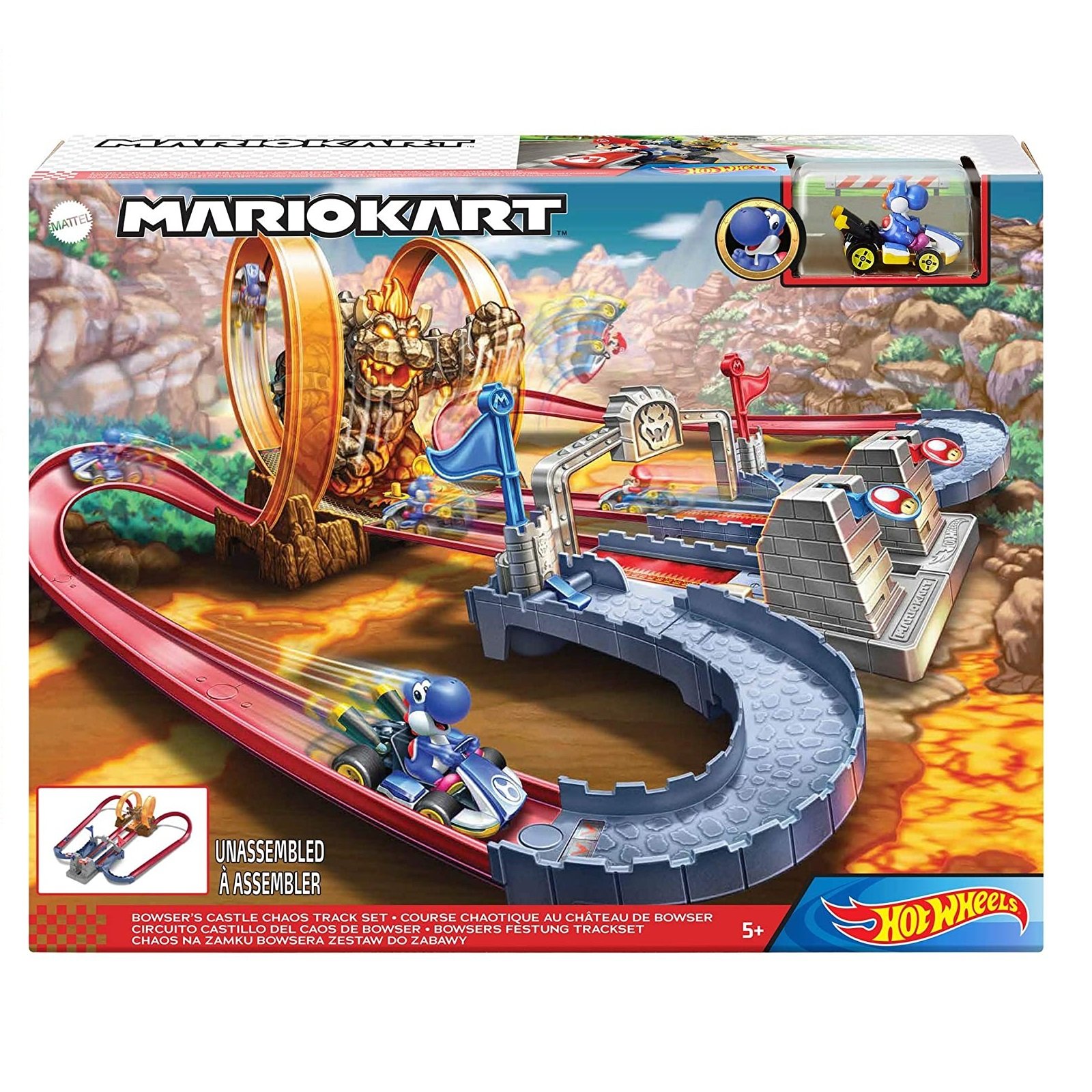Hot Wheels - Circuito Castillo del Caos de Bowser de Mario Kart
