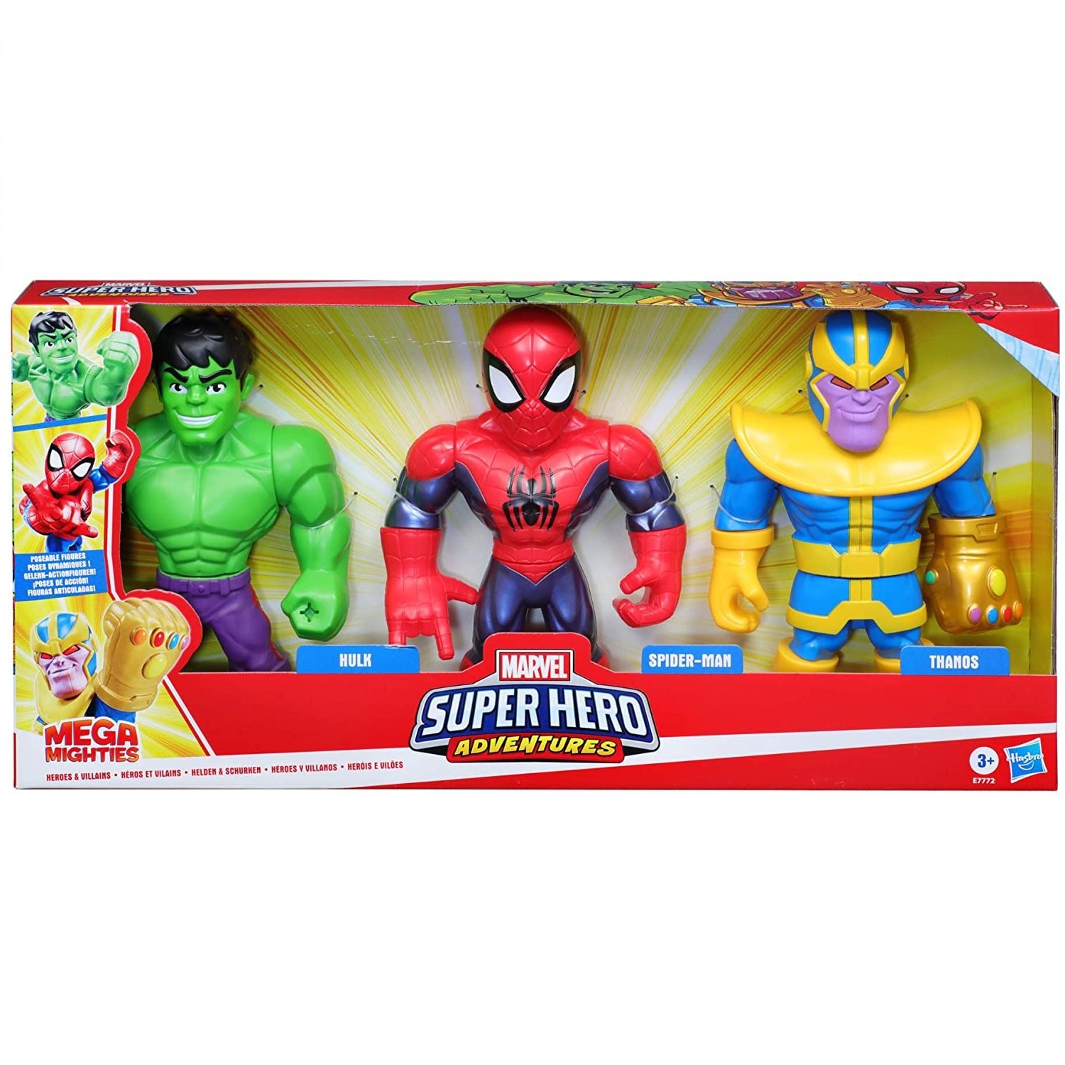 Avengers Mega Mighties Multipack 3 Figuras - Hulk SpiderMan Thanos