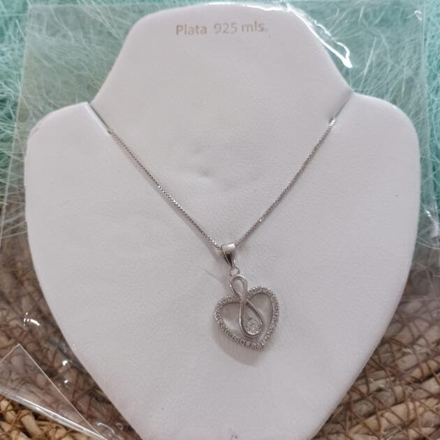 COLGANTE CORAZÓN INFINITO PLATA 925 MLS