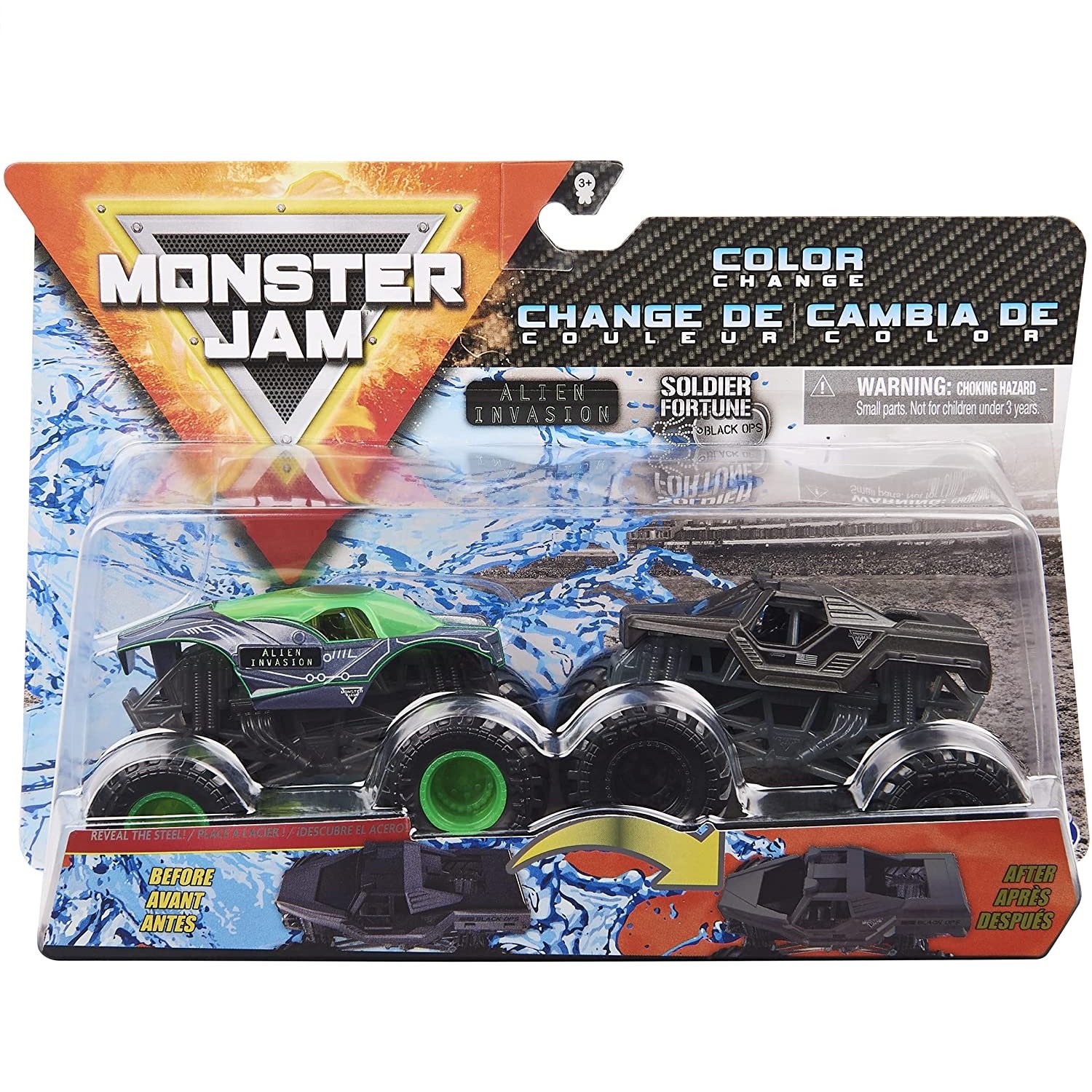 Monster Jam 2 Vehículos Cambia de Color