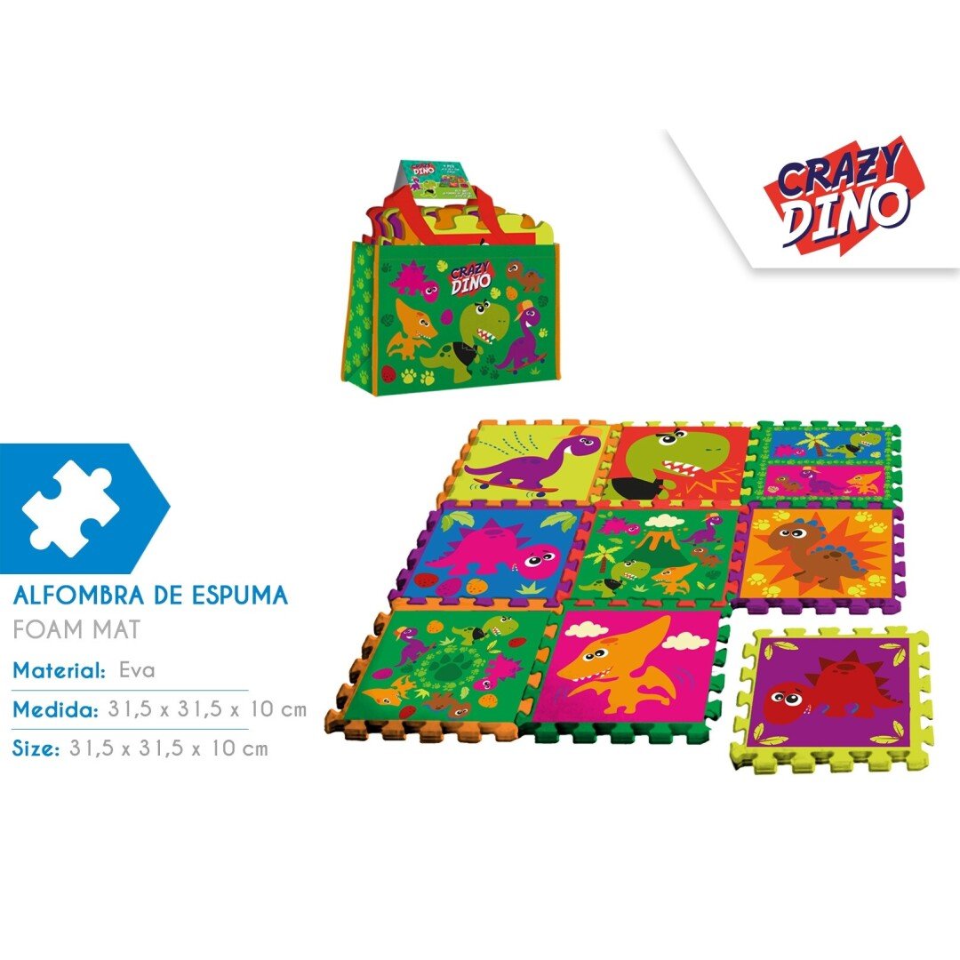 Puzzle Goma Crazy Dino 9Pcs