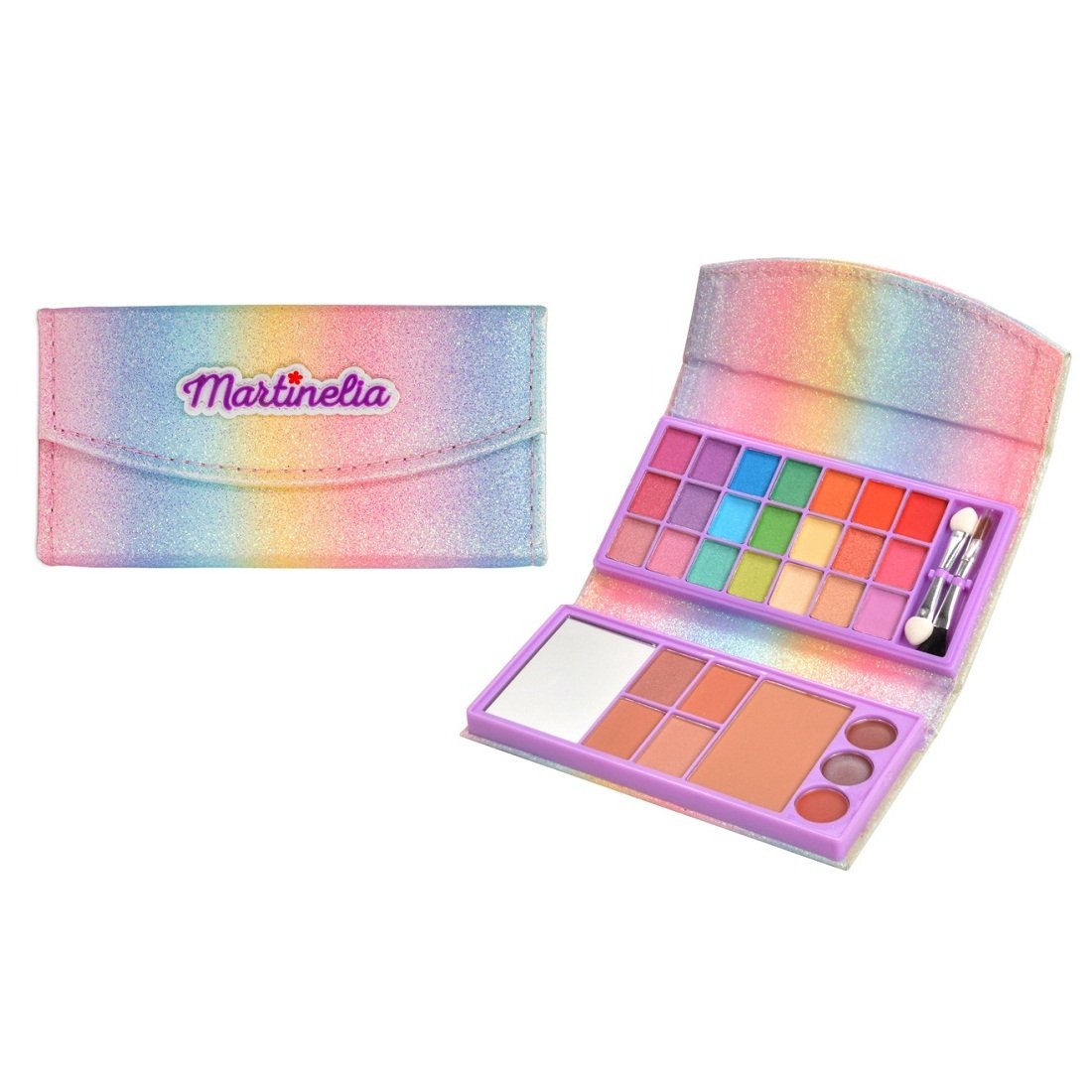 Cartera de maquillaje con purpurina multicolor