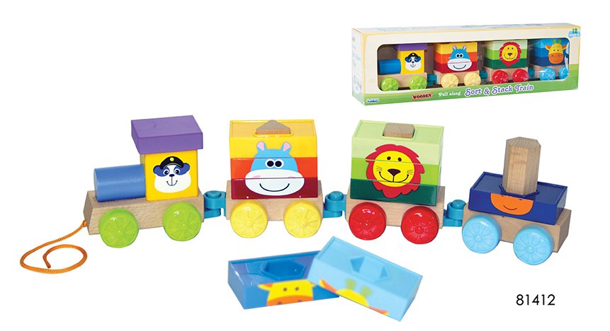 Tren de Animales Encajables de Madera