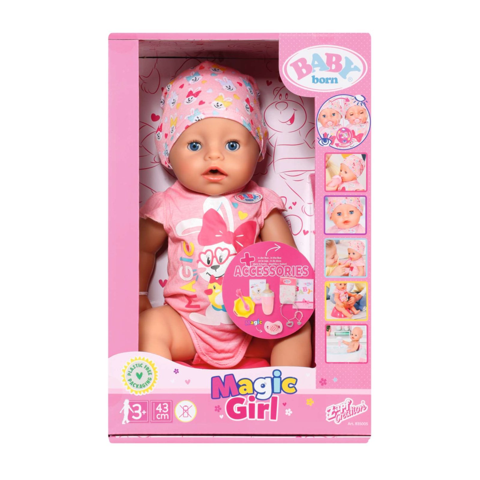 Baby Born Magic Muñeca Niña Vestido Rosa 43Cm