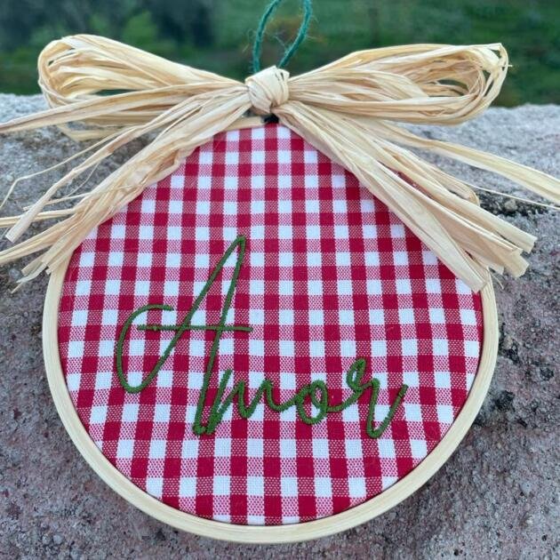 Bastidor 10cm Personalizado - Vichy Rojo_Amor