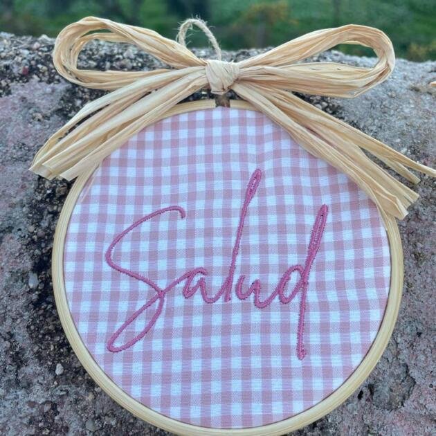 Bastidor 10cm Personalizado - Vichy Rosa_Salud