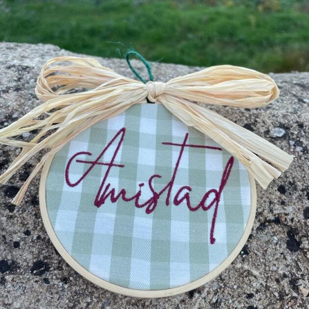Bastidor 10cm Personalizado - Black Friday_Vichy Verde_Amistad