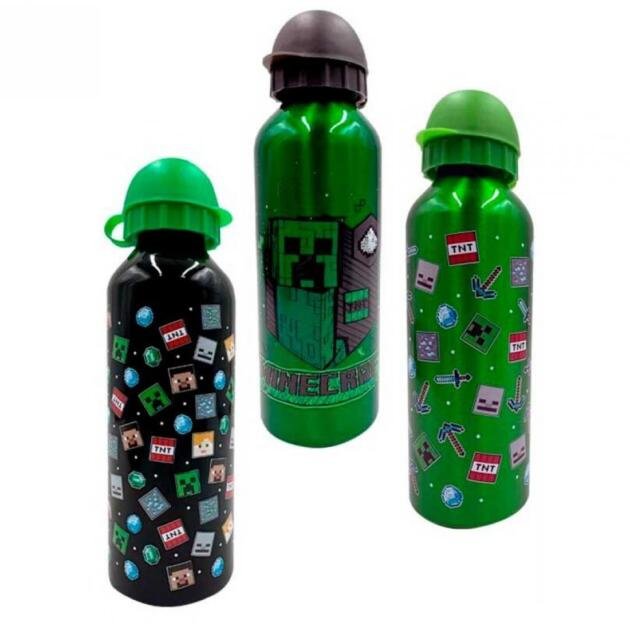 BOTELLA CANTIMPLORA ALUMINIO MINECRAFT 500ML