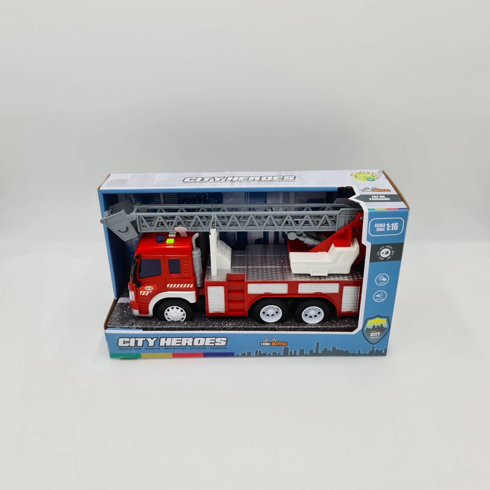 Camión Bomberos Articulado con Luz y Sonido 1:16