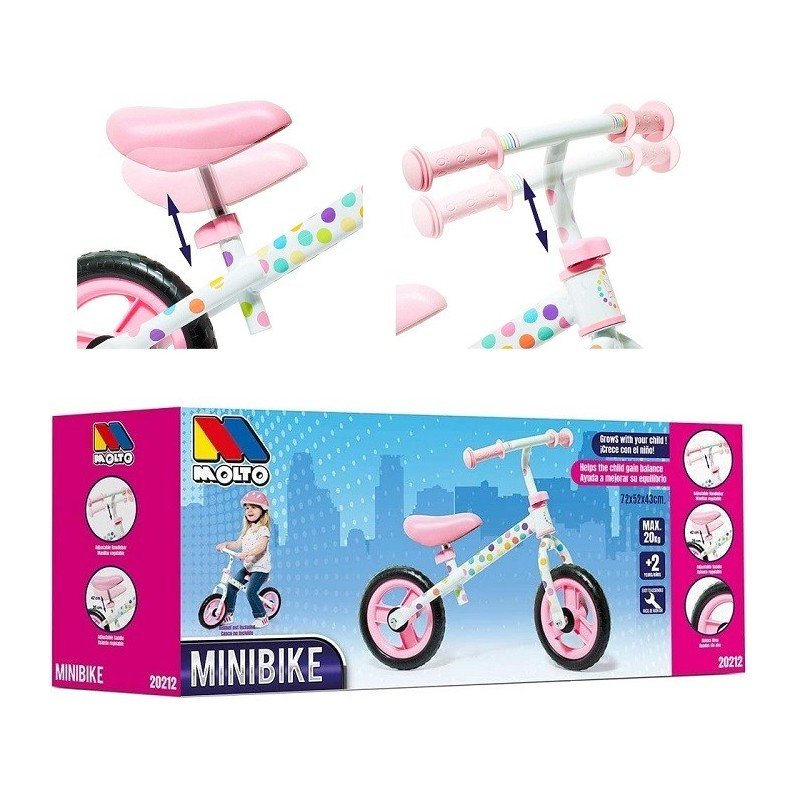 Bicicleta Sin pedales de Equilibrio MOLTO Rosa