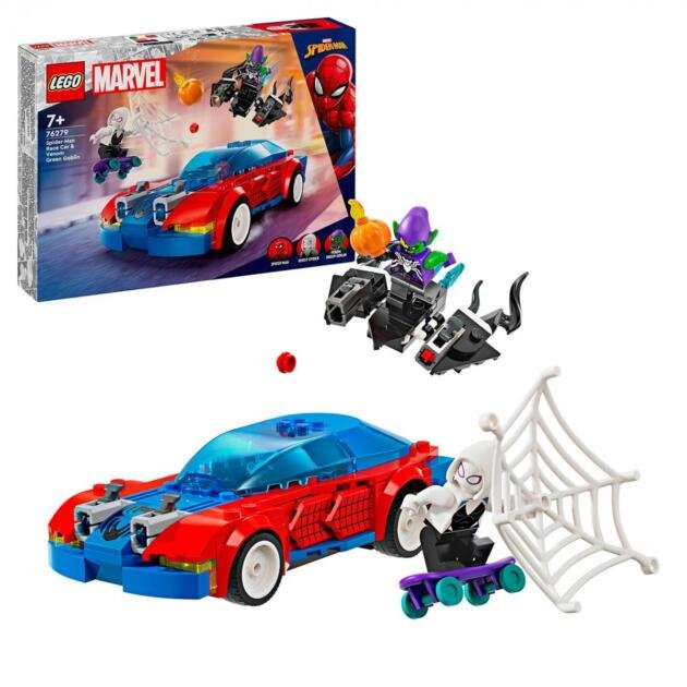 COCHE DE CARRERAS DE SPIDER-MAN Y DUENDE VERDE VENOMIZADO