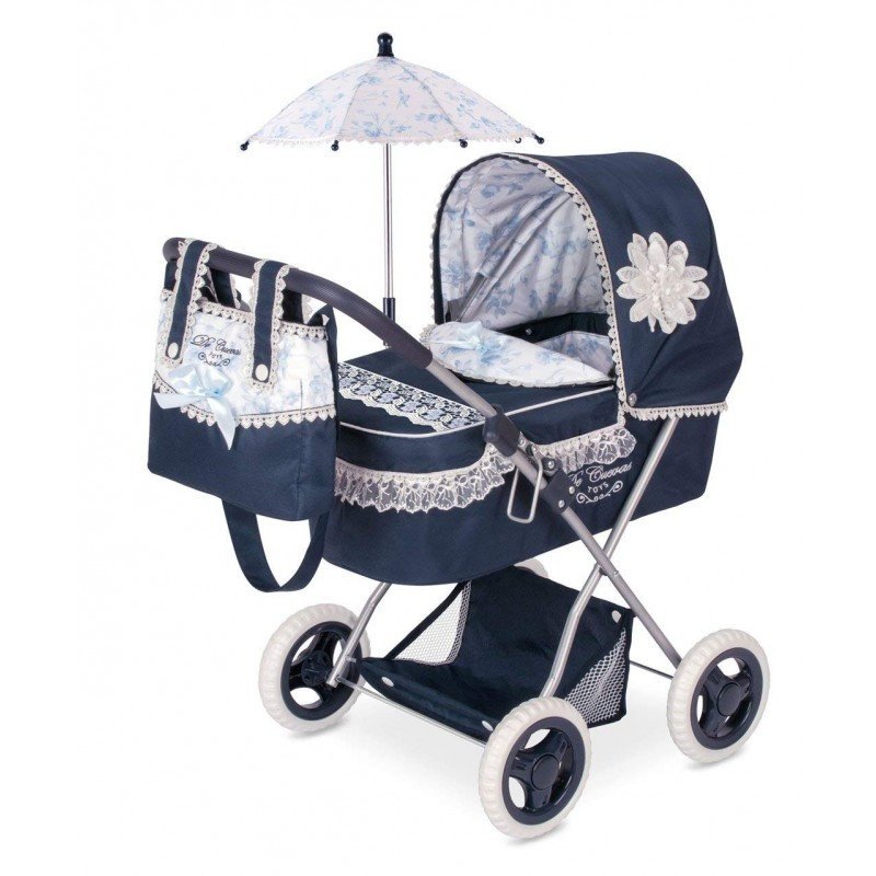 Carrito de muñecas azul plegable