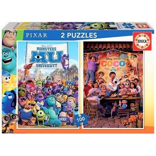 2x100 Puzzles PIXAR - Coco+Monsters University