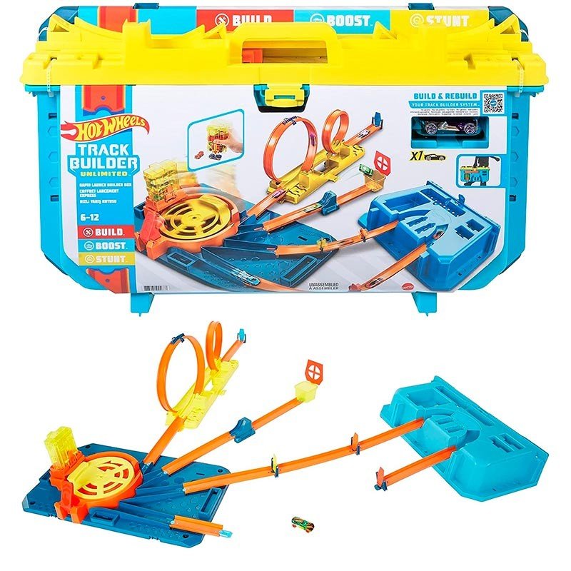 Hot Wheels - Caja con Constructor Lanzador Veloz