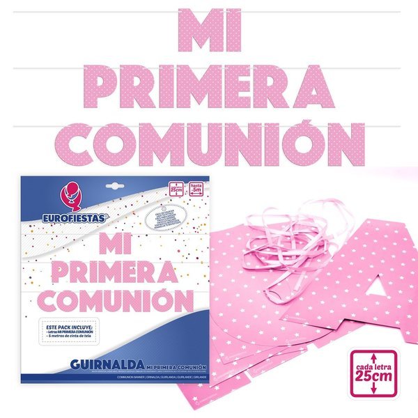 Guirnalda MI PRIMERA COMUNION Rosa