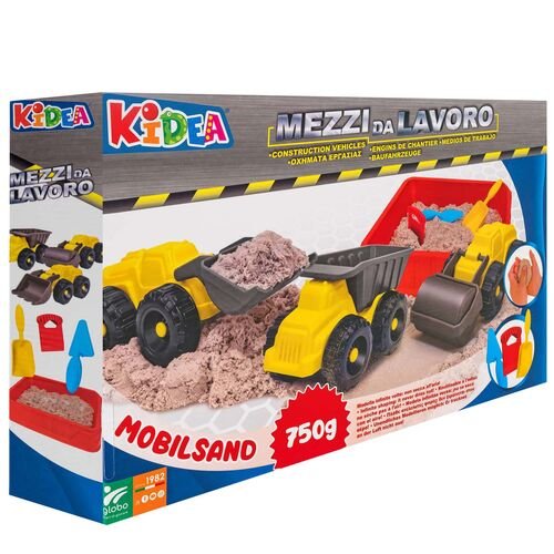 Set tres vehiculos con arena mágica 750gr