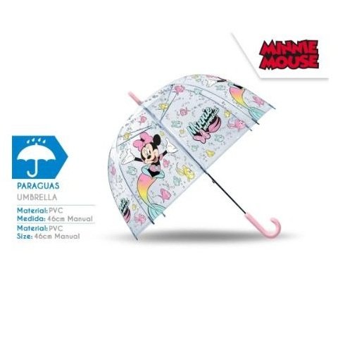 MINNIE PARAGUAS TRANSPARENTE CAMPANA 46CM