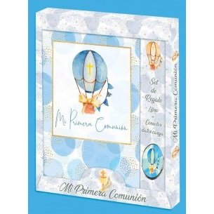Libro de Comunión + Multicargador Globo Azul