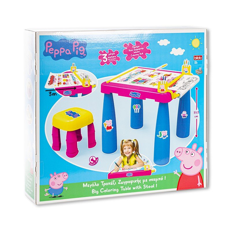 Mesa para colorear con taburete Peppa Pig