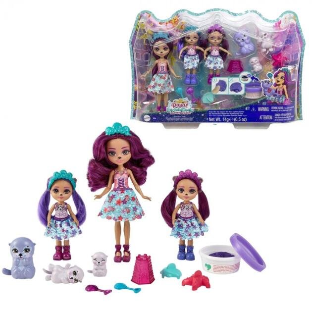 ENCHANTIMALS Muñeca Royal Ottavia Otter y su familia