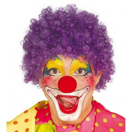 Peluca Rizos Lila Payaso ADULTO