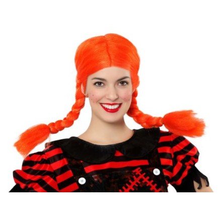 Peluca trenzas naranja