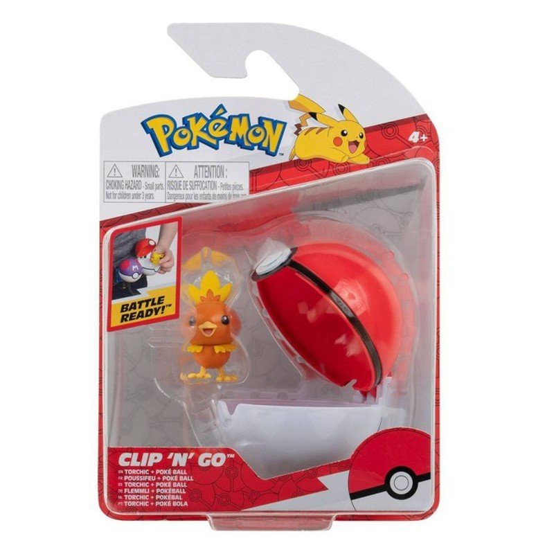 Pokeball básica con figura de Torchic incluida de Pokemon Clip and GO