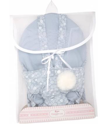 Portabebe para muñecos de 40-45 cm AZUL Floral