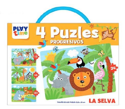 4 Puzzles progresivos. La selva. IMAGILAND