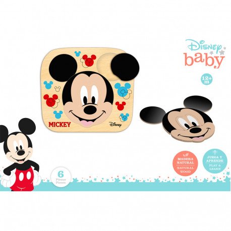 Puzzle Mickey 6 Piezas Madera