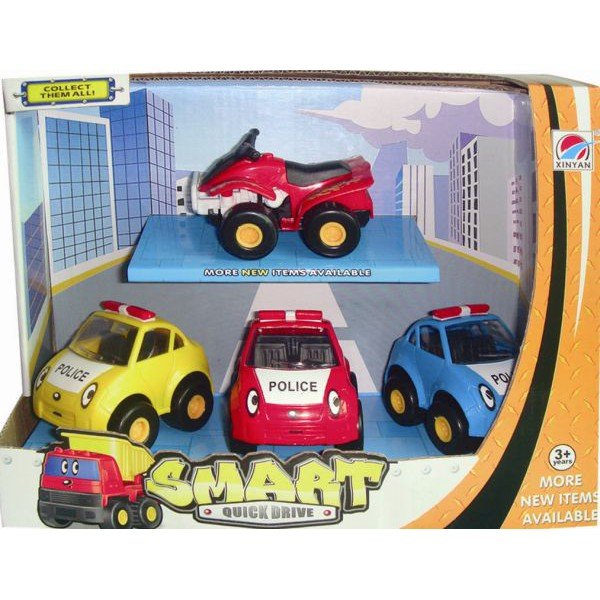 Set 4 Mini Coches Policía