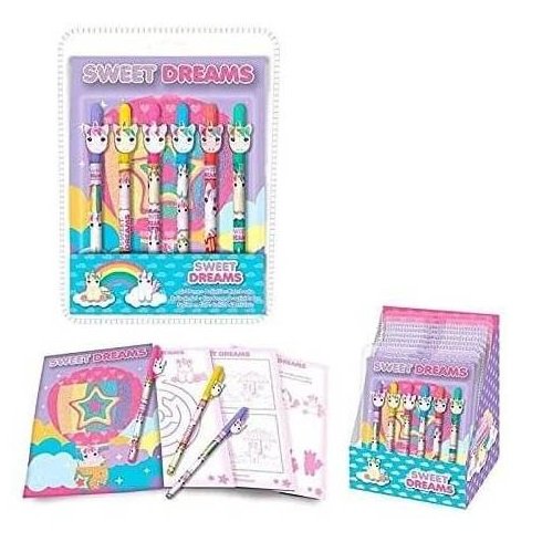 SET 6 BOLIGRAFOS DE GEL + CUADERNO ACTIVIDADES DE SWEET DREAMS